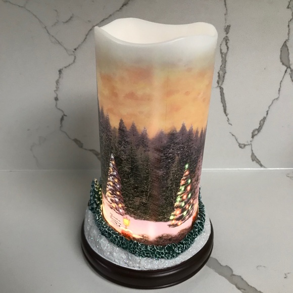 Bradford Exchange Thomas Kinkade Flameless Snowflake Projector Lights ‘Joy’ - Picture 4 of 9